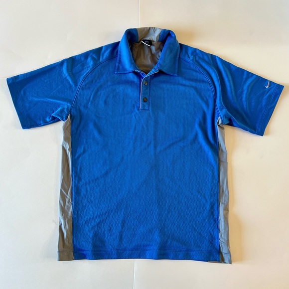 Nike Sphere React Golf Large Men’s Blue Gray Polo Shirt - Picture 1 of 4